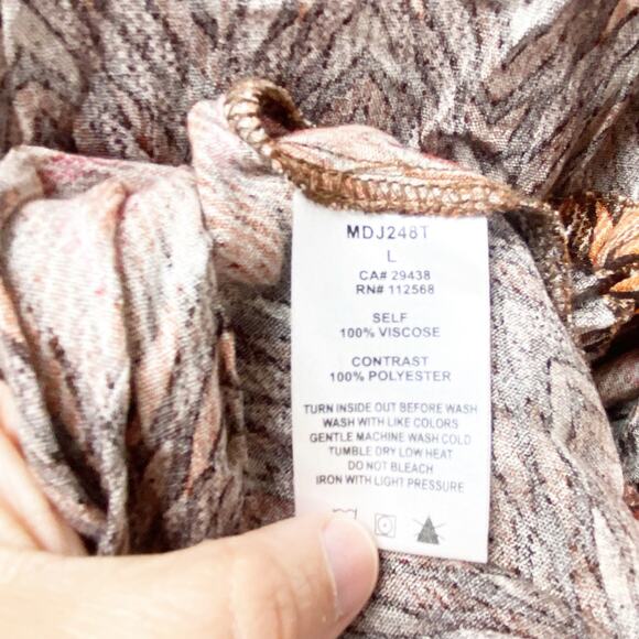 2/$30 Miss Me L Womens Brown Chevron Sleeveless Open Front Western Vest Cardigan - Picture 6 of 9